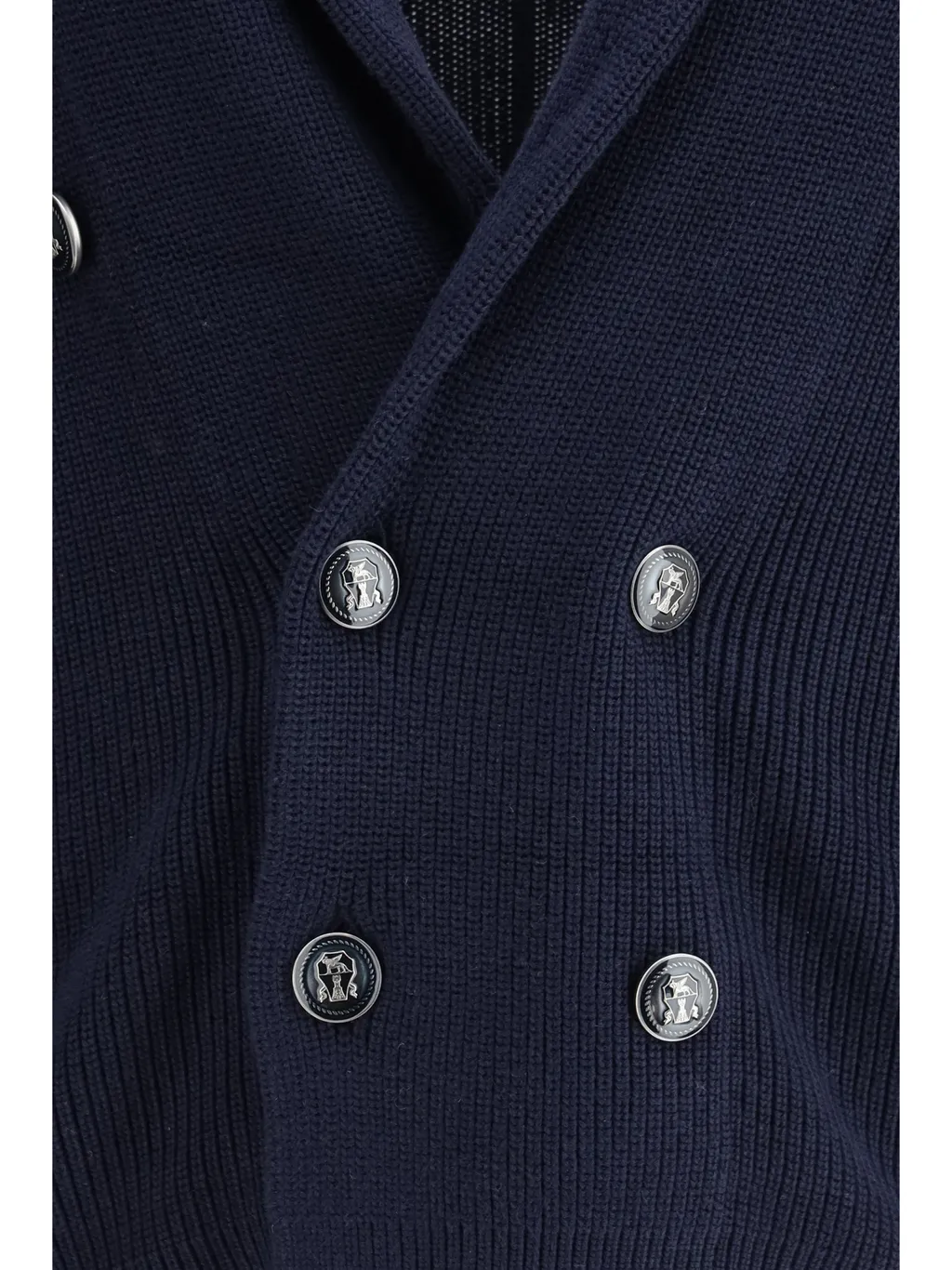 Shawl-Collar Double-Breasted Cardigan
