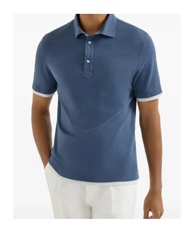 Short-Sleeve Button-Fastening Polo Shirt