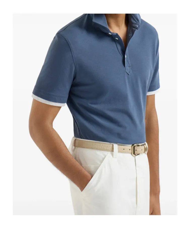 Short-Sleeve Button-Fastening Polo Shirt