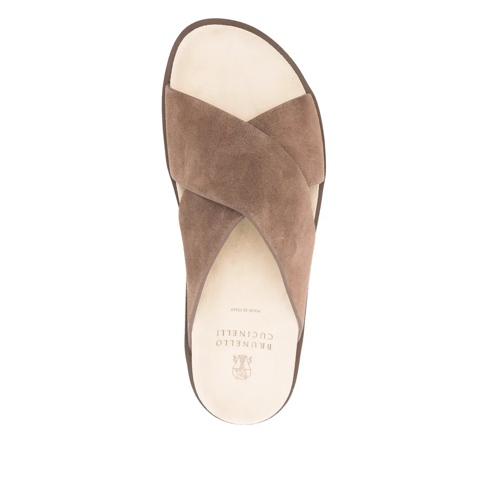 Crossover Strap Slip-On Sandals