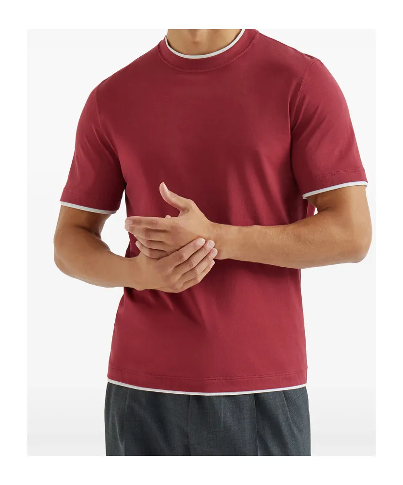 Crew-Neck Faux-Layering T-Shirt