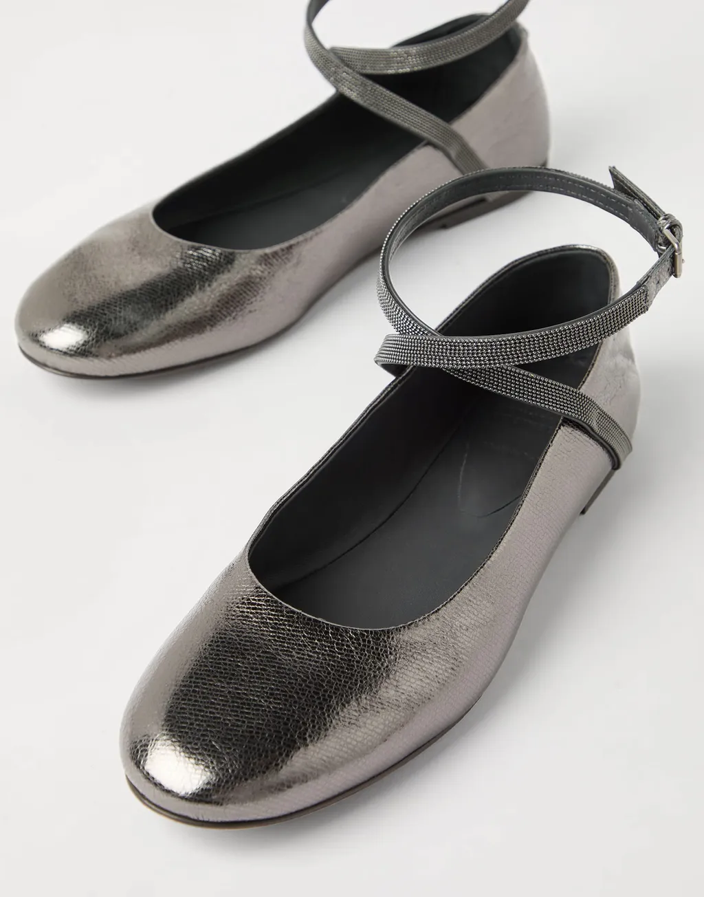 Ballerina Flats With Ankle Strap
