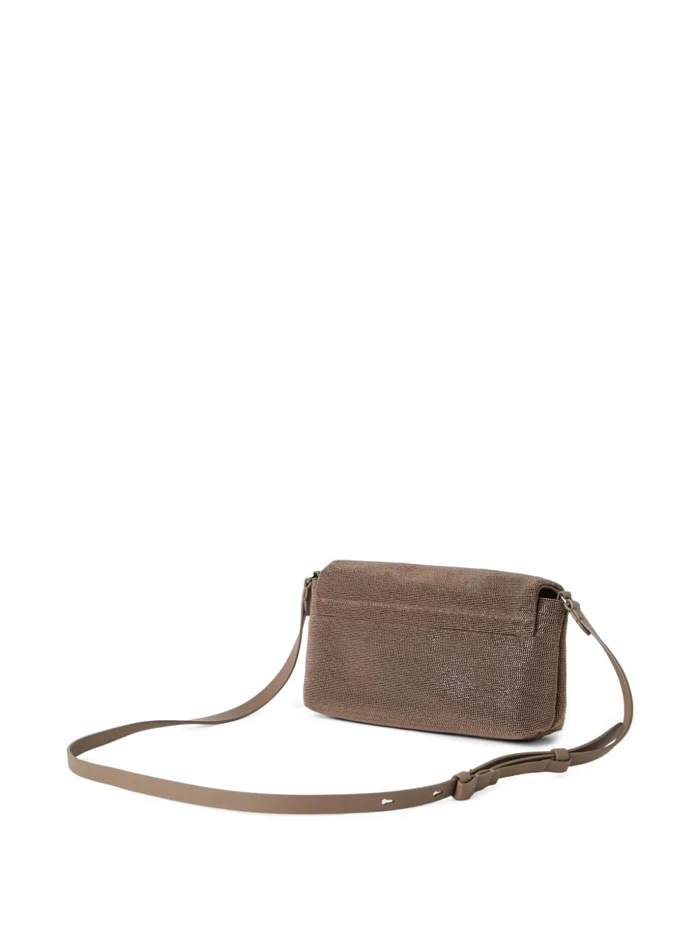 Monili-Embellished Flap Crossbody Bag