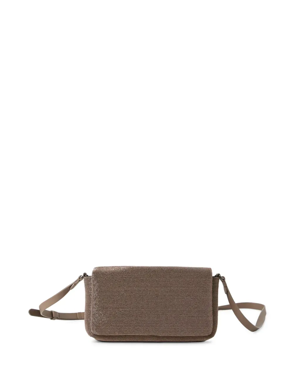 Monili-Embellished Flap Crossbody Bag