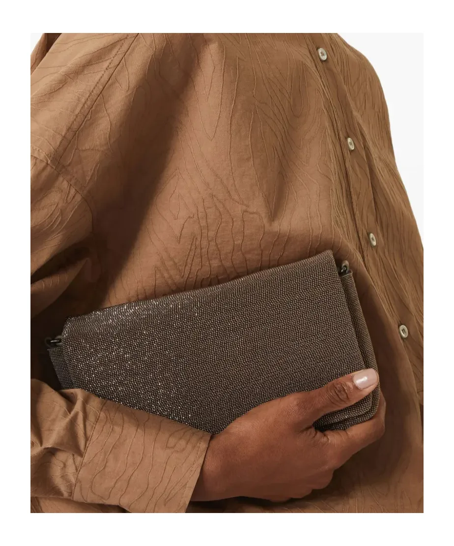 Monili-Embellished Flap Crossbody Bag