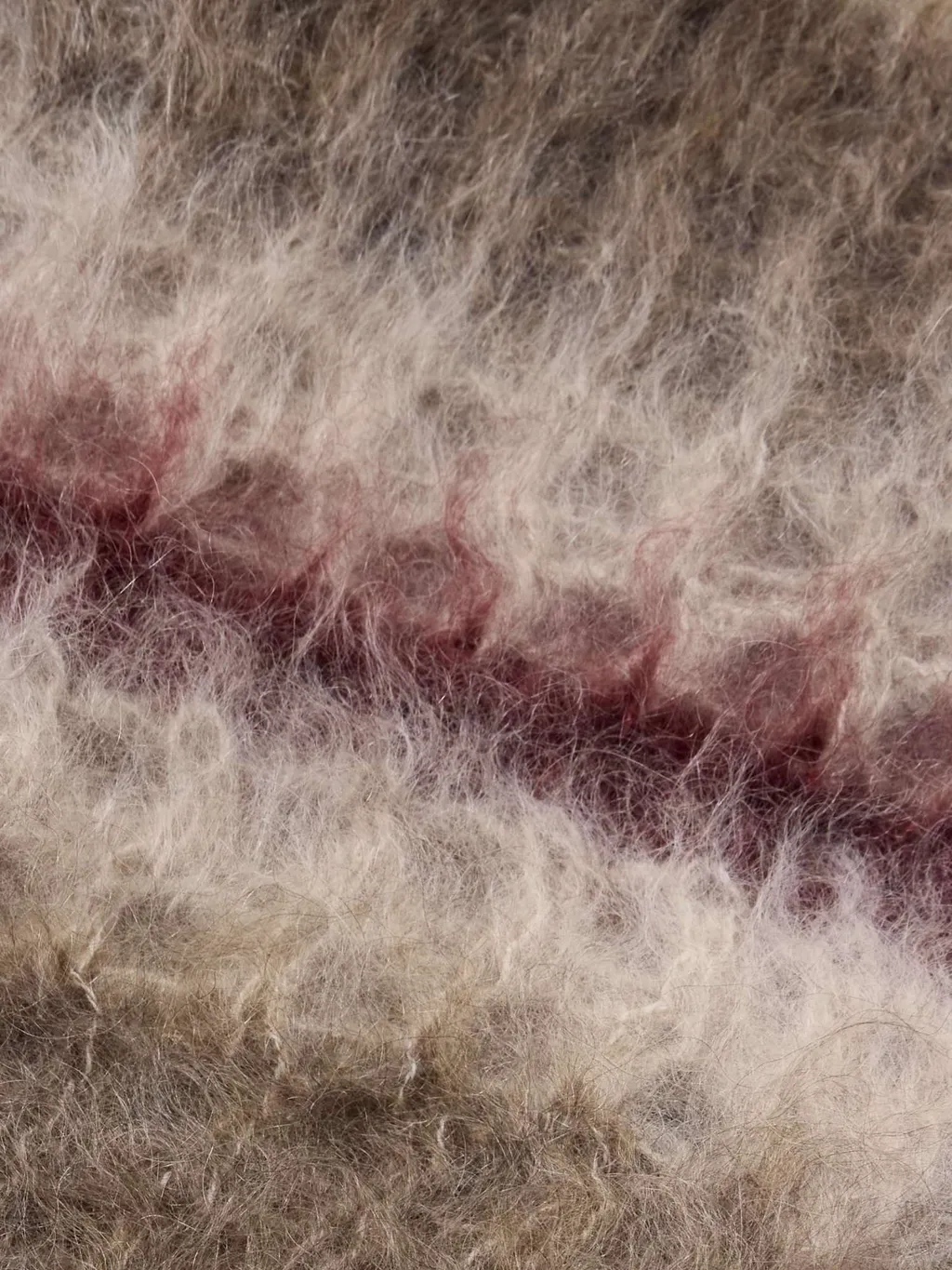 Fringed Striped Mohair-Blend Scarf