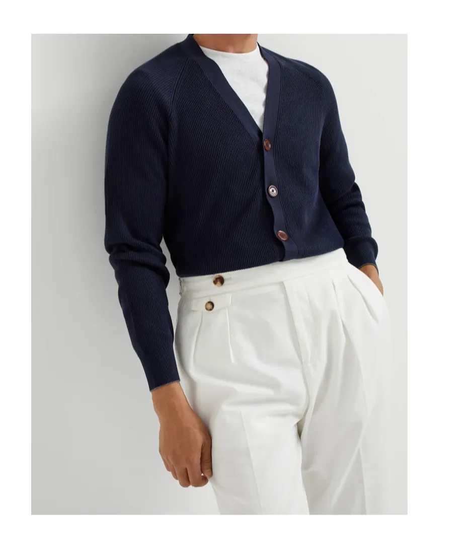 Ribbed Button Cardigan