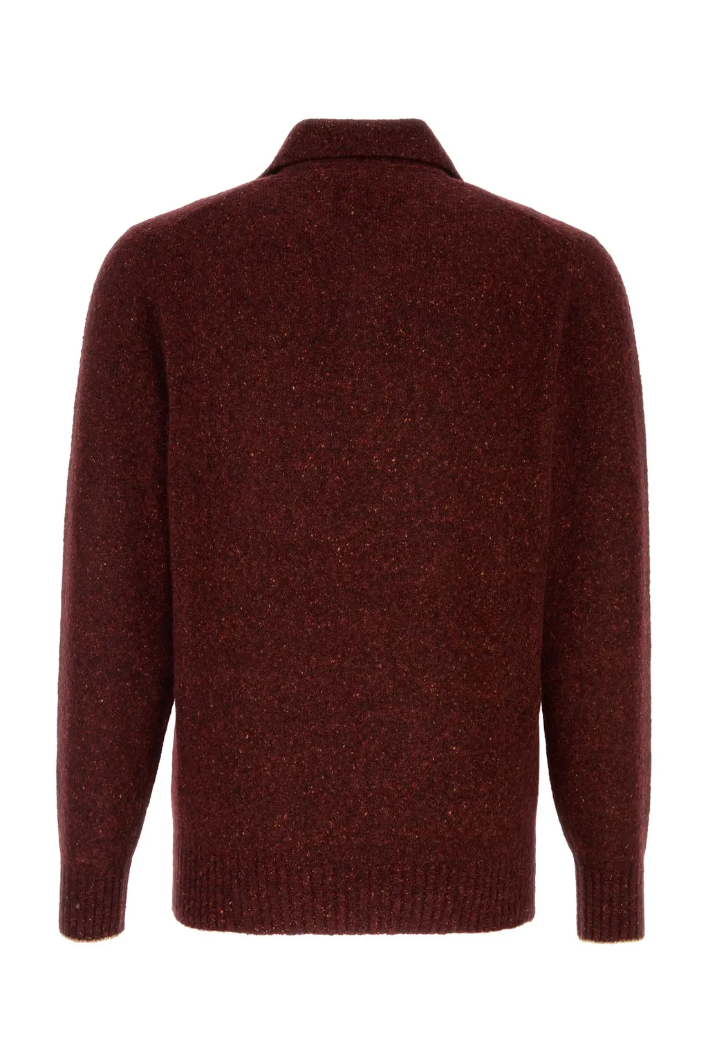 Flecked Knitted Polo Shirt