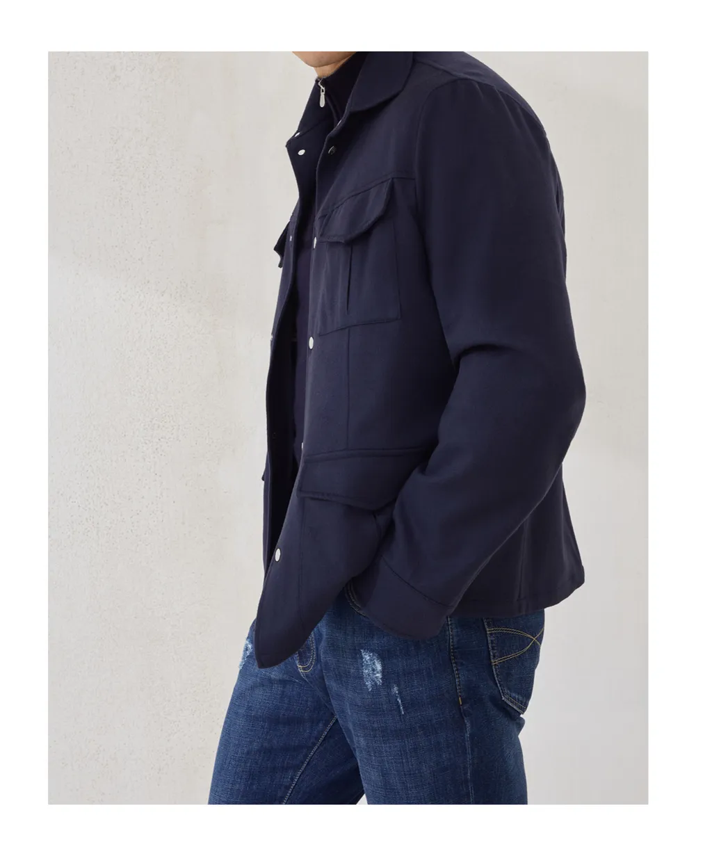 Lightweight Cashmere Flannel Safari Jacket