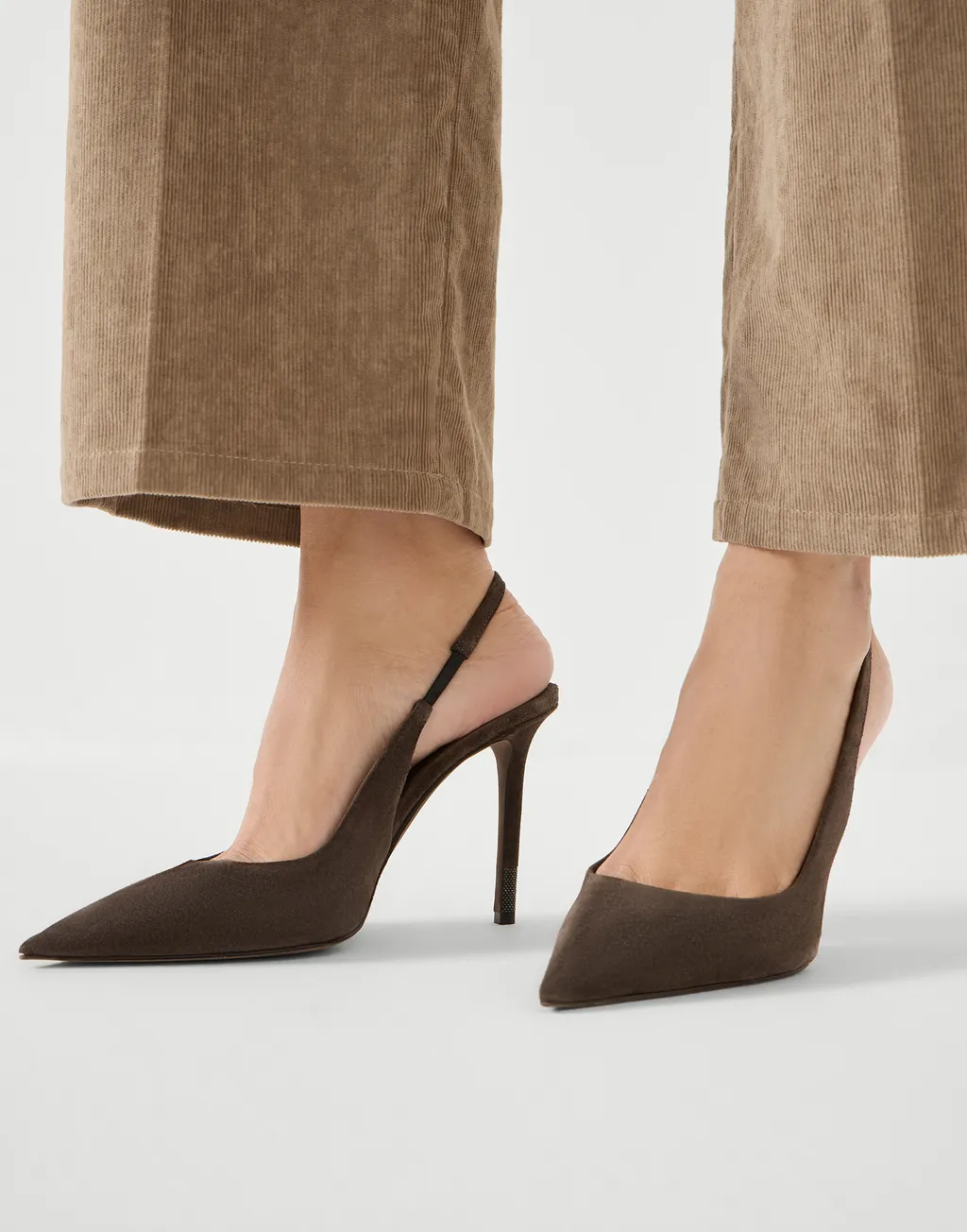Suede Slingback Pumps