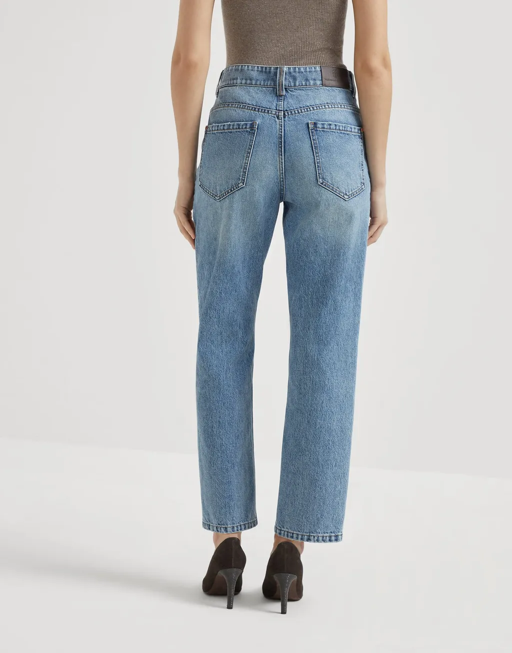 High-Waist Straight-Leg Jeans