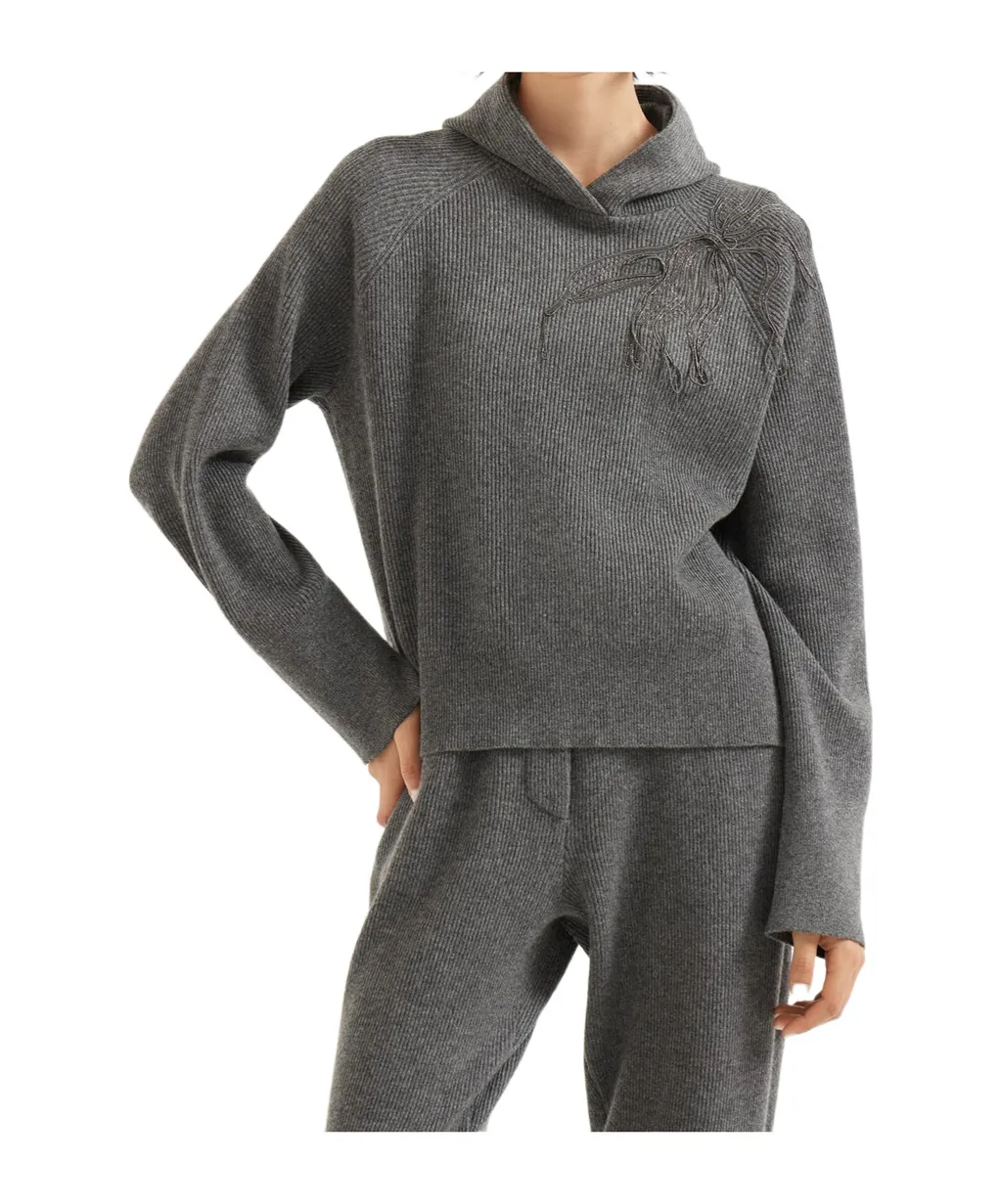 Shiny Flower Embroidered Sweater