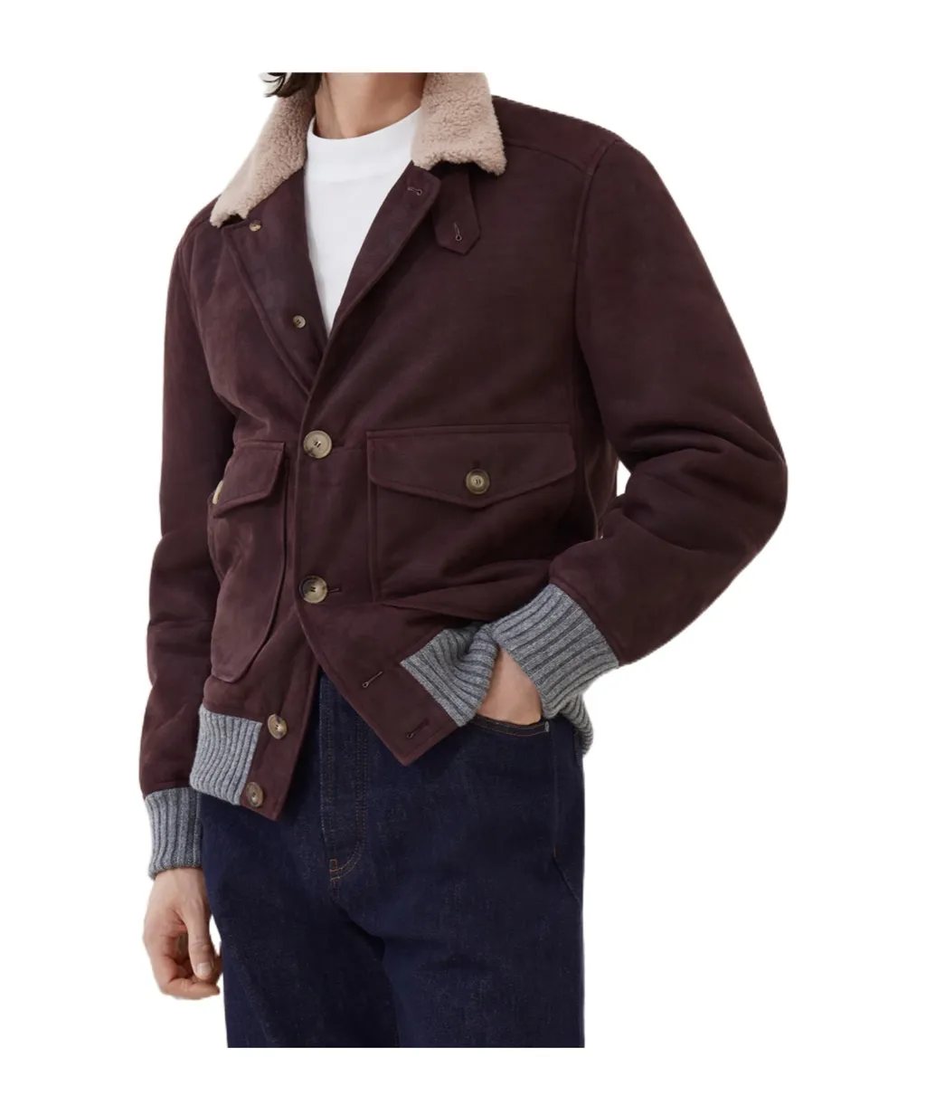 Buttoned Leather Jacket