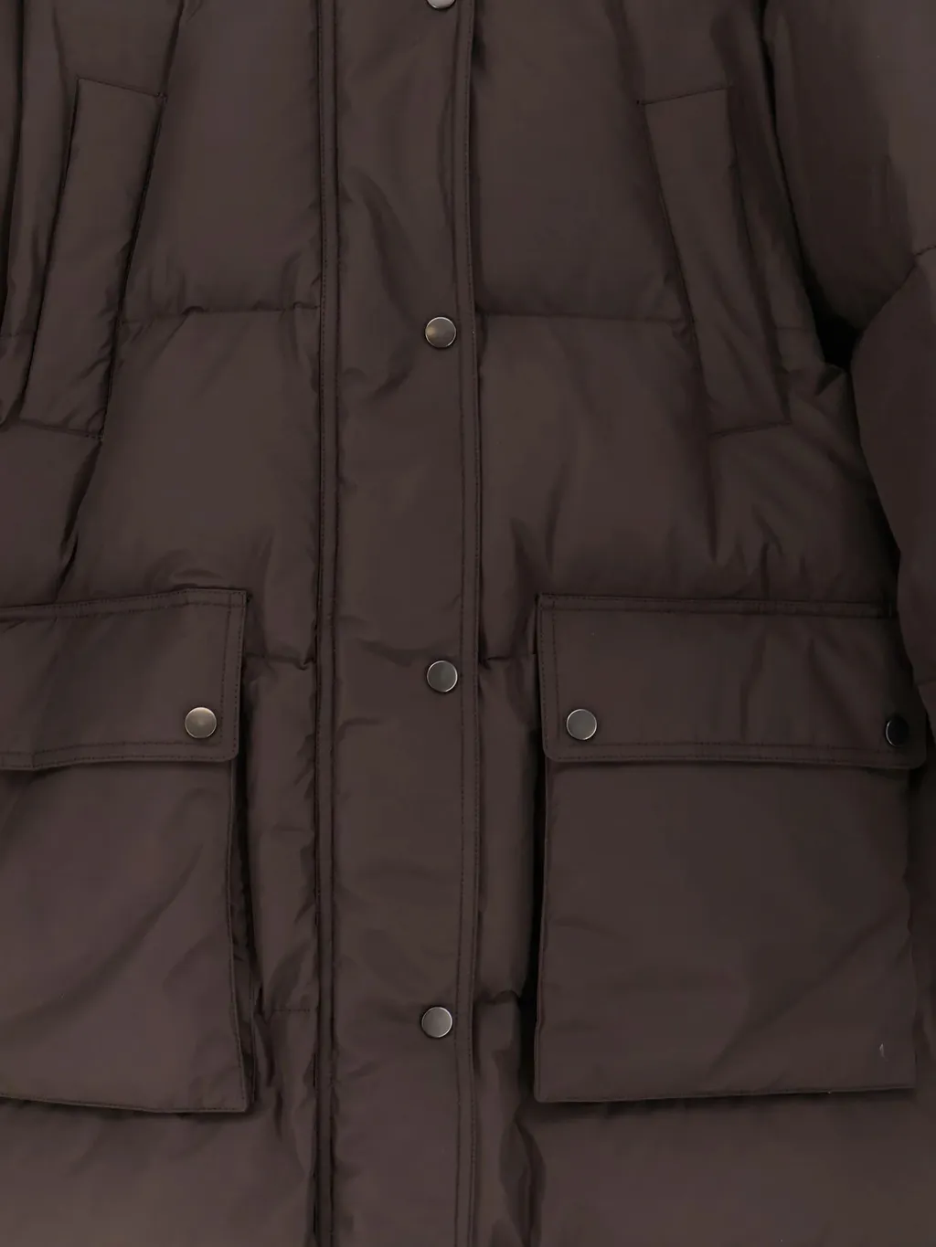 Zipped Hooded Quilted Coat