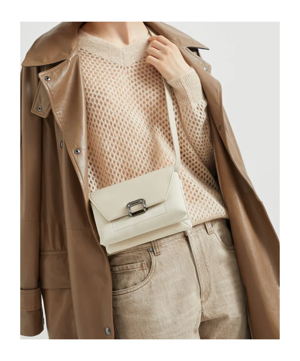 Sartorial Foldover Top Small Bag