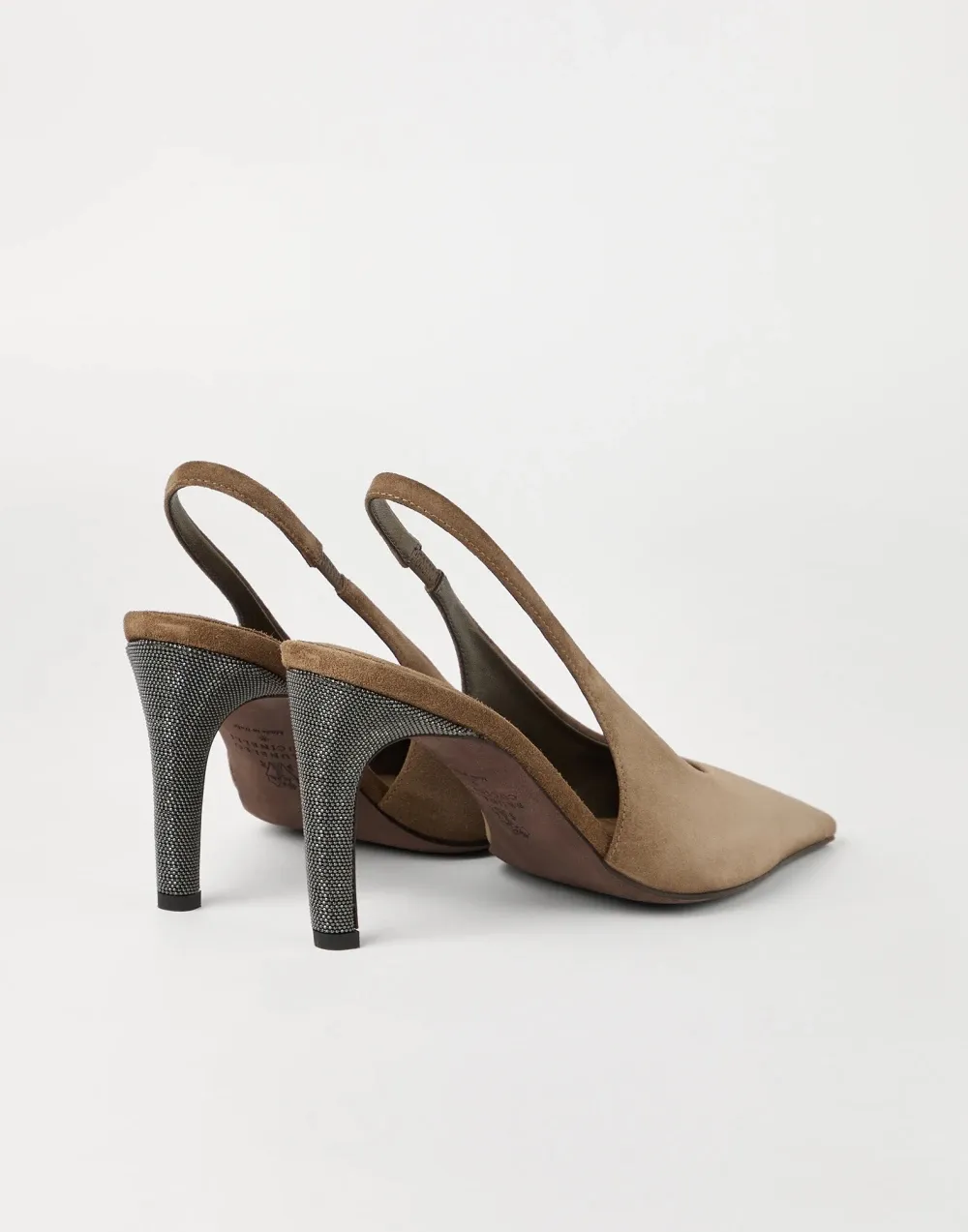 80Mm Suede Slingback Pumps