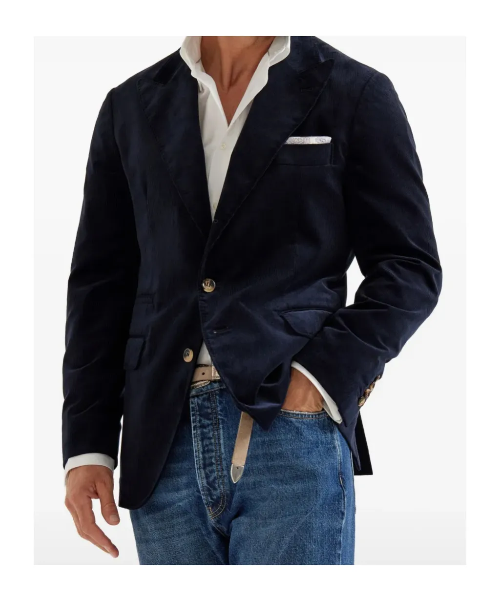 Velvet Two-Button Blazer