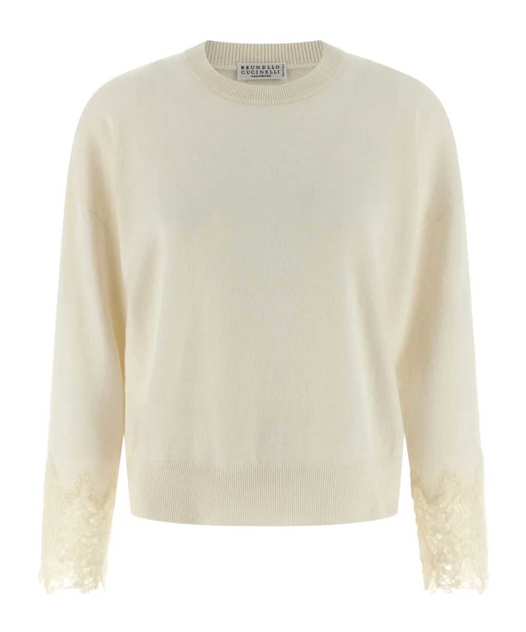 Lace Detailed Long Sleeved Sweater