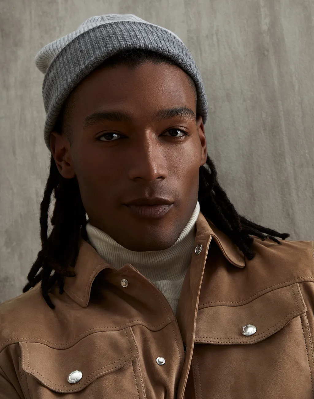 Contrast-Trimmed Knitted Beanie