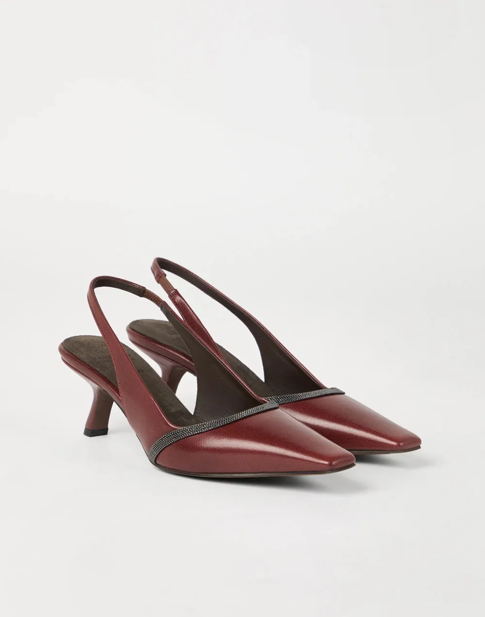 Square-Toed Slingback Heels
