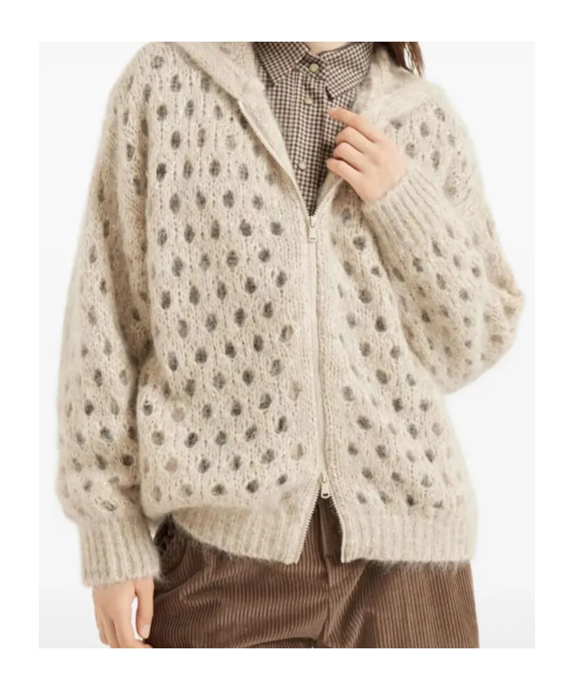 Zip-Up Hooded Cardigan