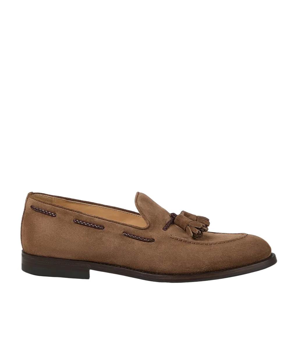 Tassel-Detail Suede Loafers