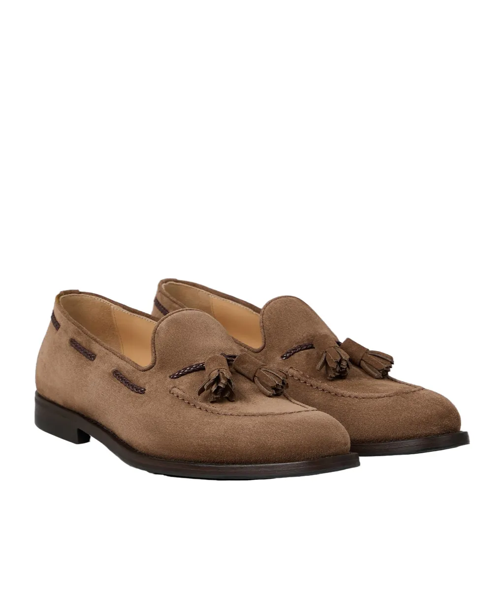 Tassel-Detail Suede Loafers