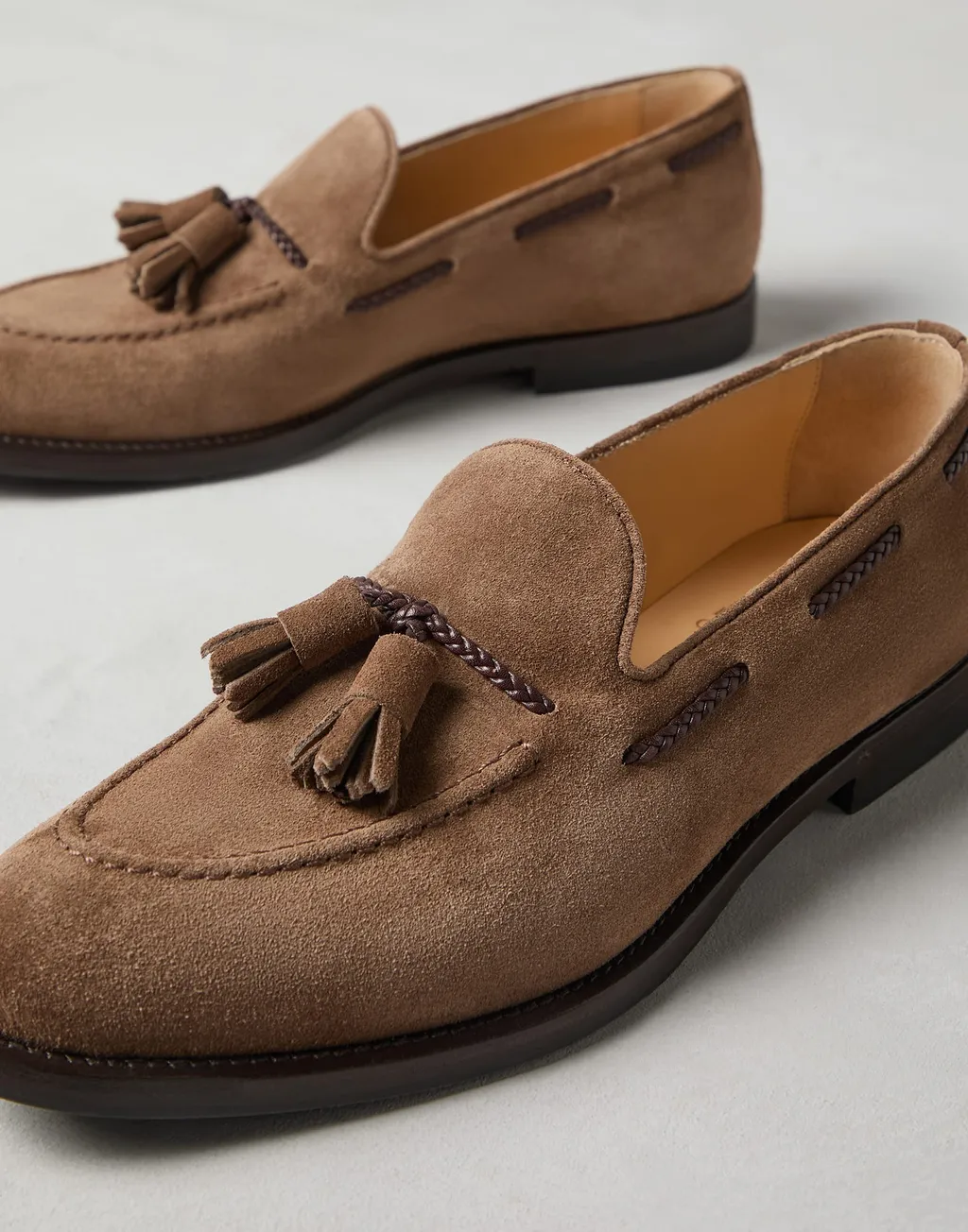 Tassel-Detail Suede Loafers