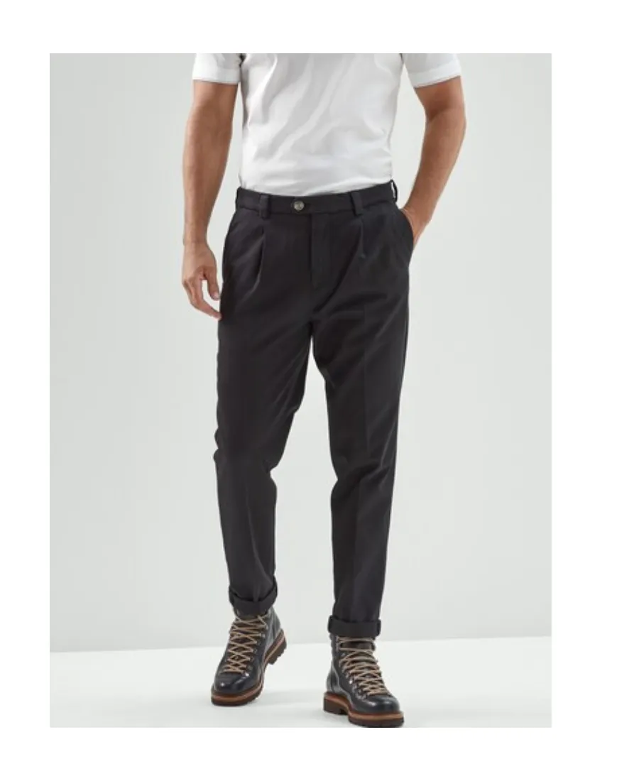 Cropped Cotton Trousers