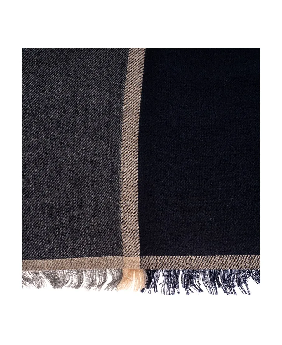 Colour Block Fringed Scarf