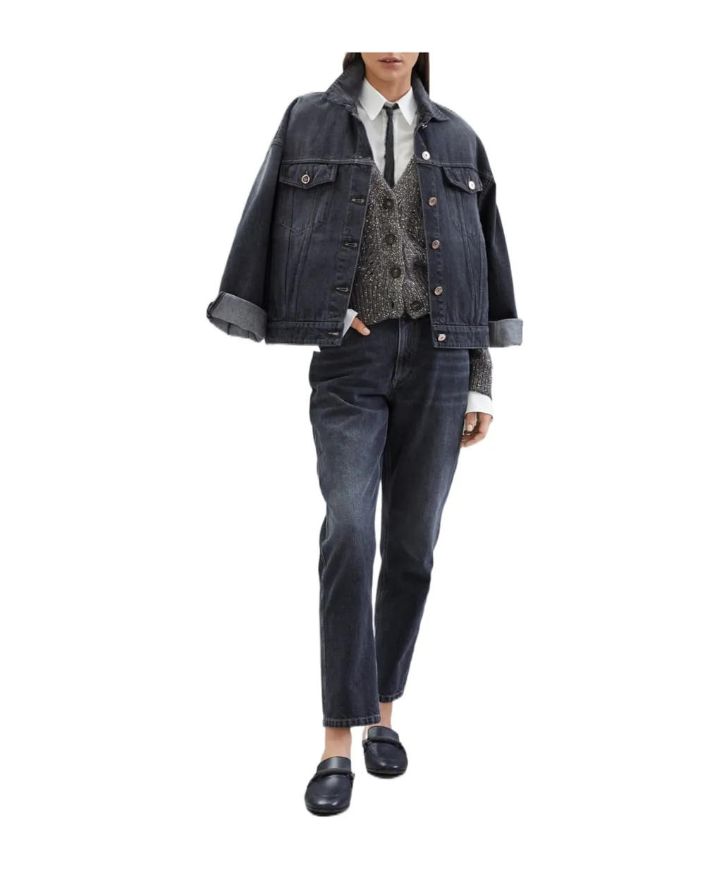 Logo Patch Straight Leg Jeans