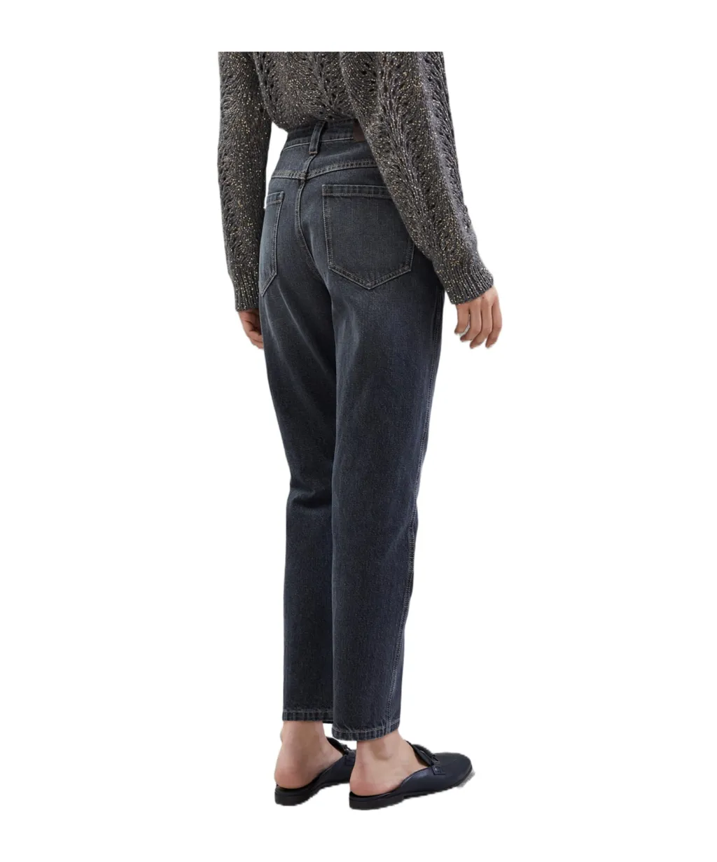 Logo Patch Straight Leg Jeans