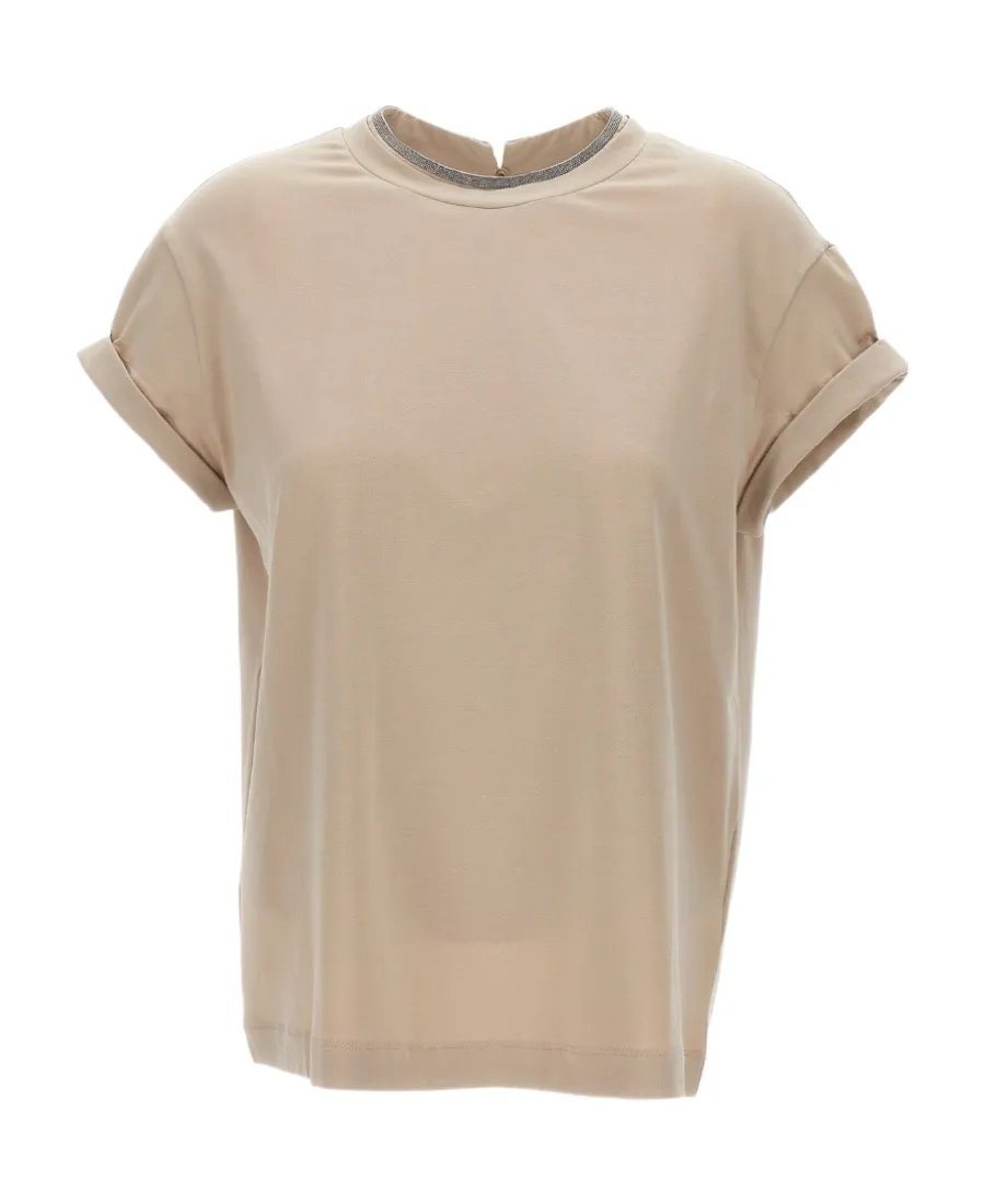 Chain-Trim Crewneck T-Shirt