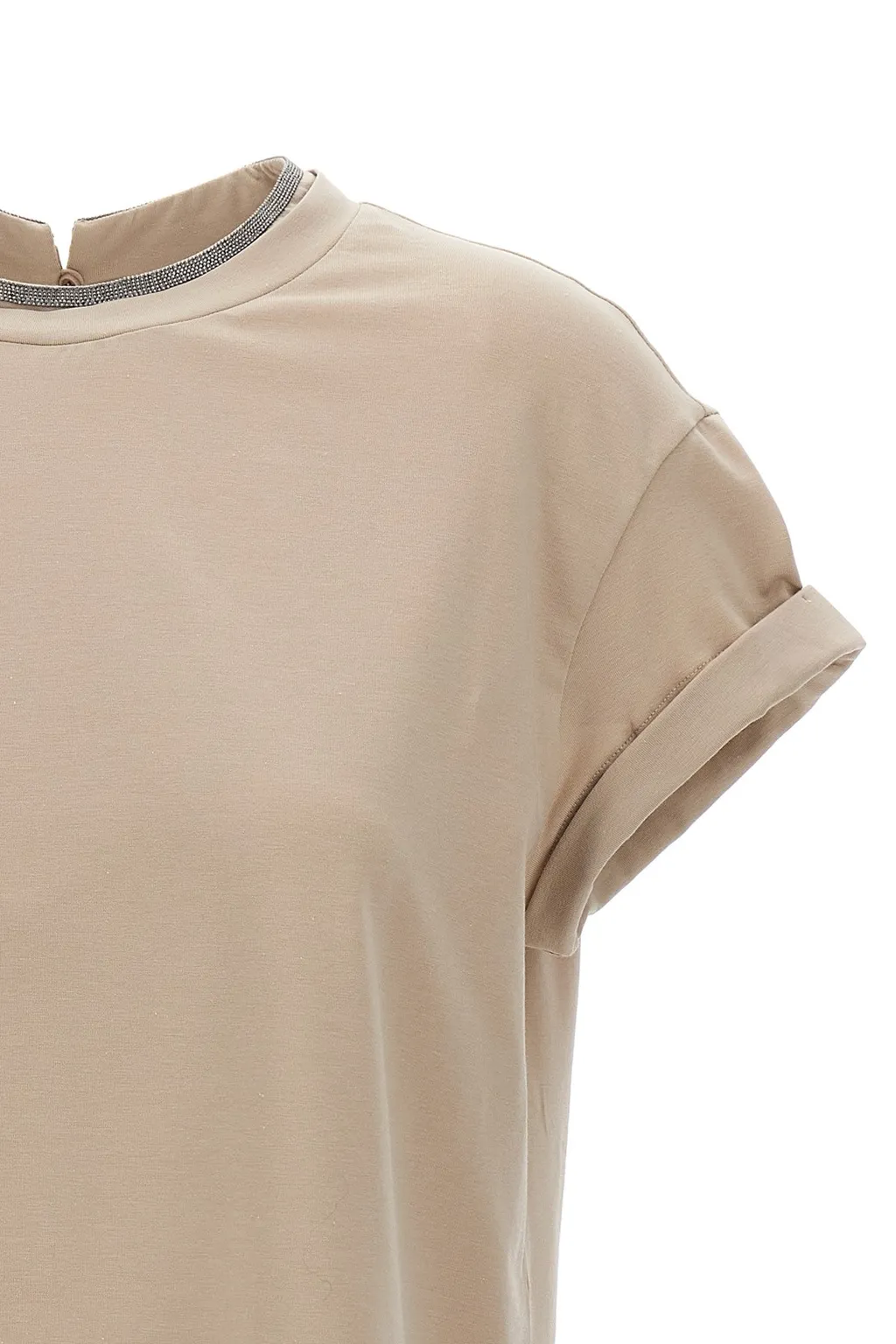 Chain-Trim Crewneck T-Shirt