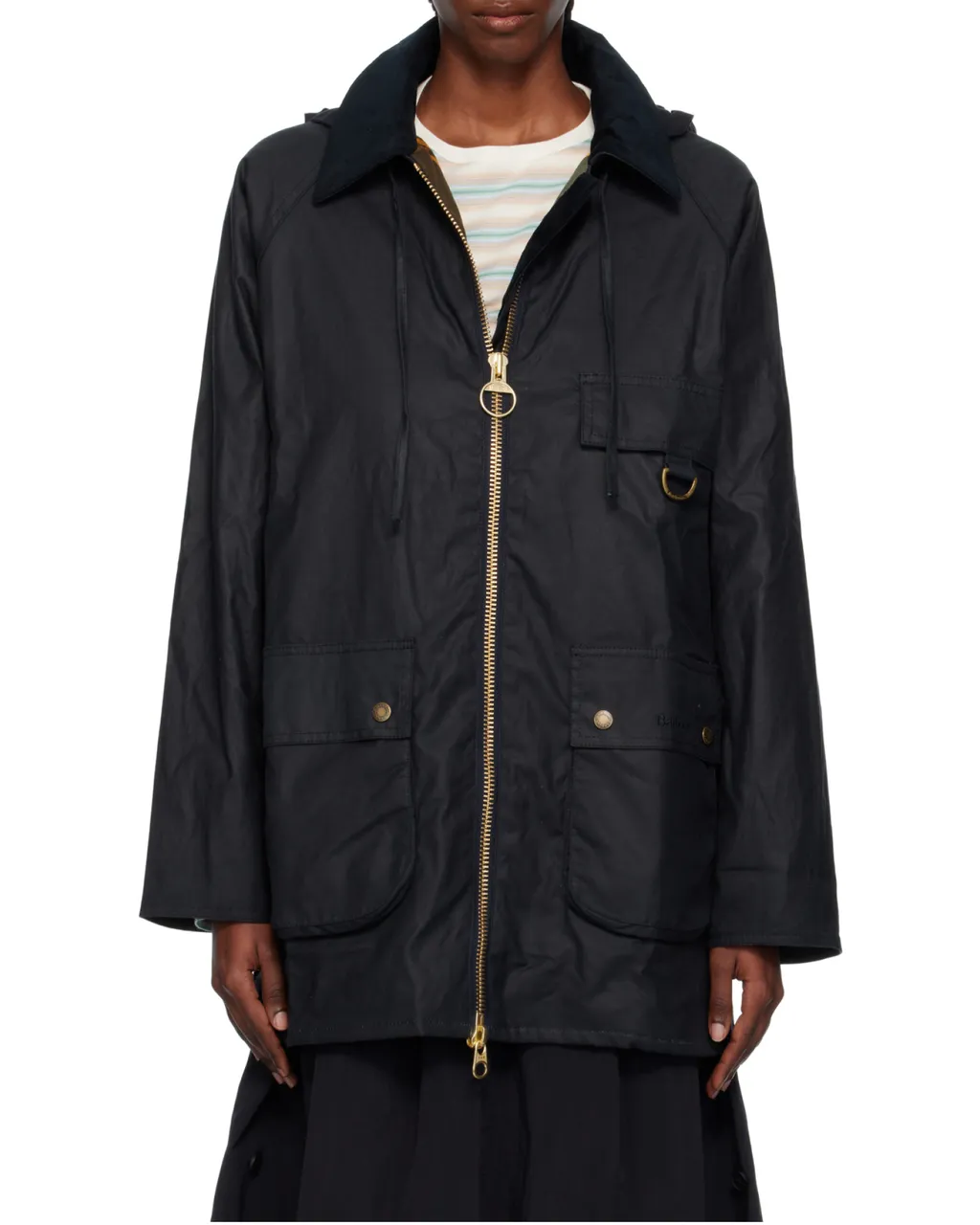 Long-Sleeved Zipper Coat