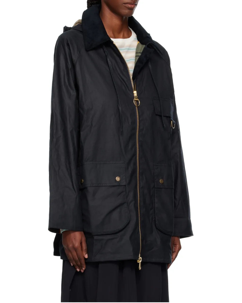 Long-Sleeved Zipper Coat
