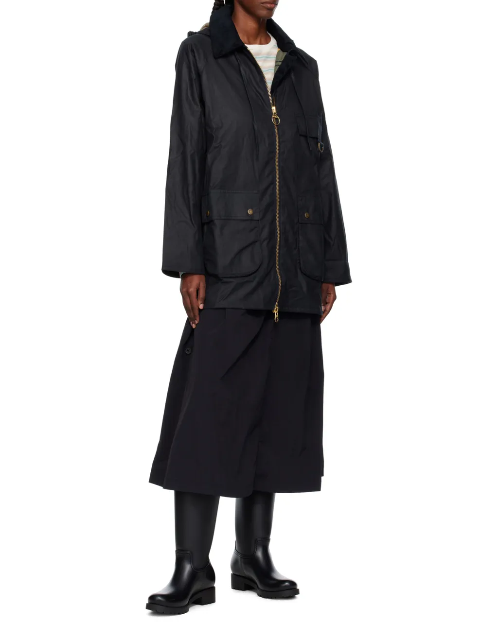 Long-Sleeved Zipper Coat