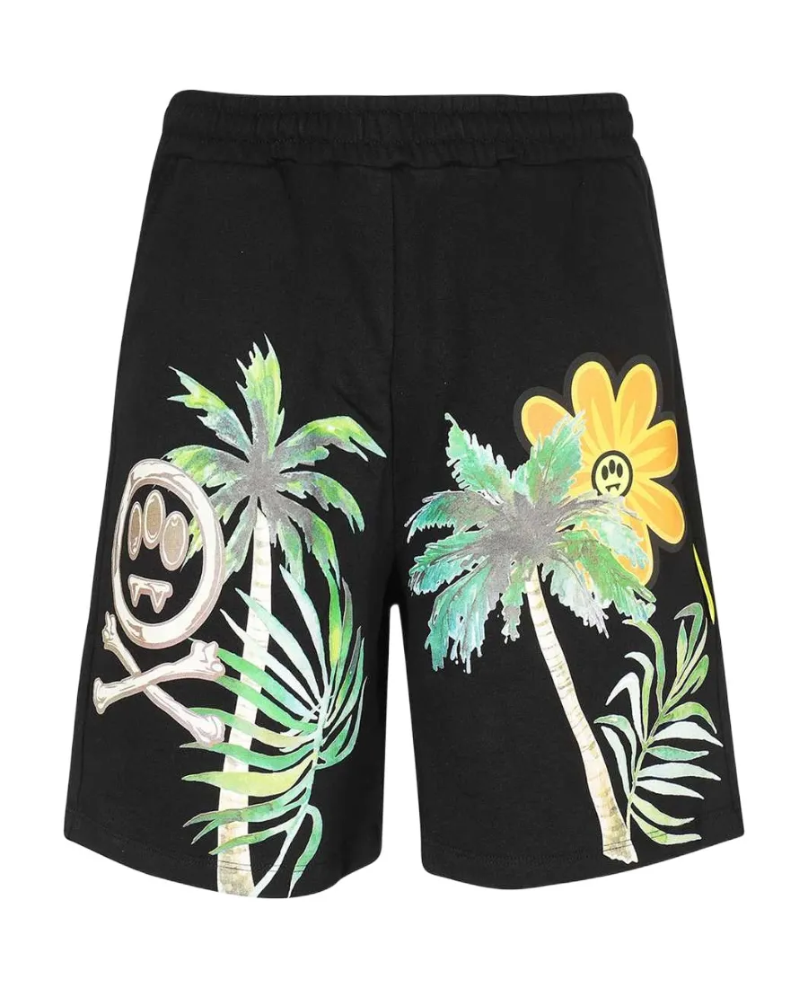Palm Tree-Print Track Shorts