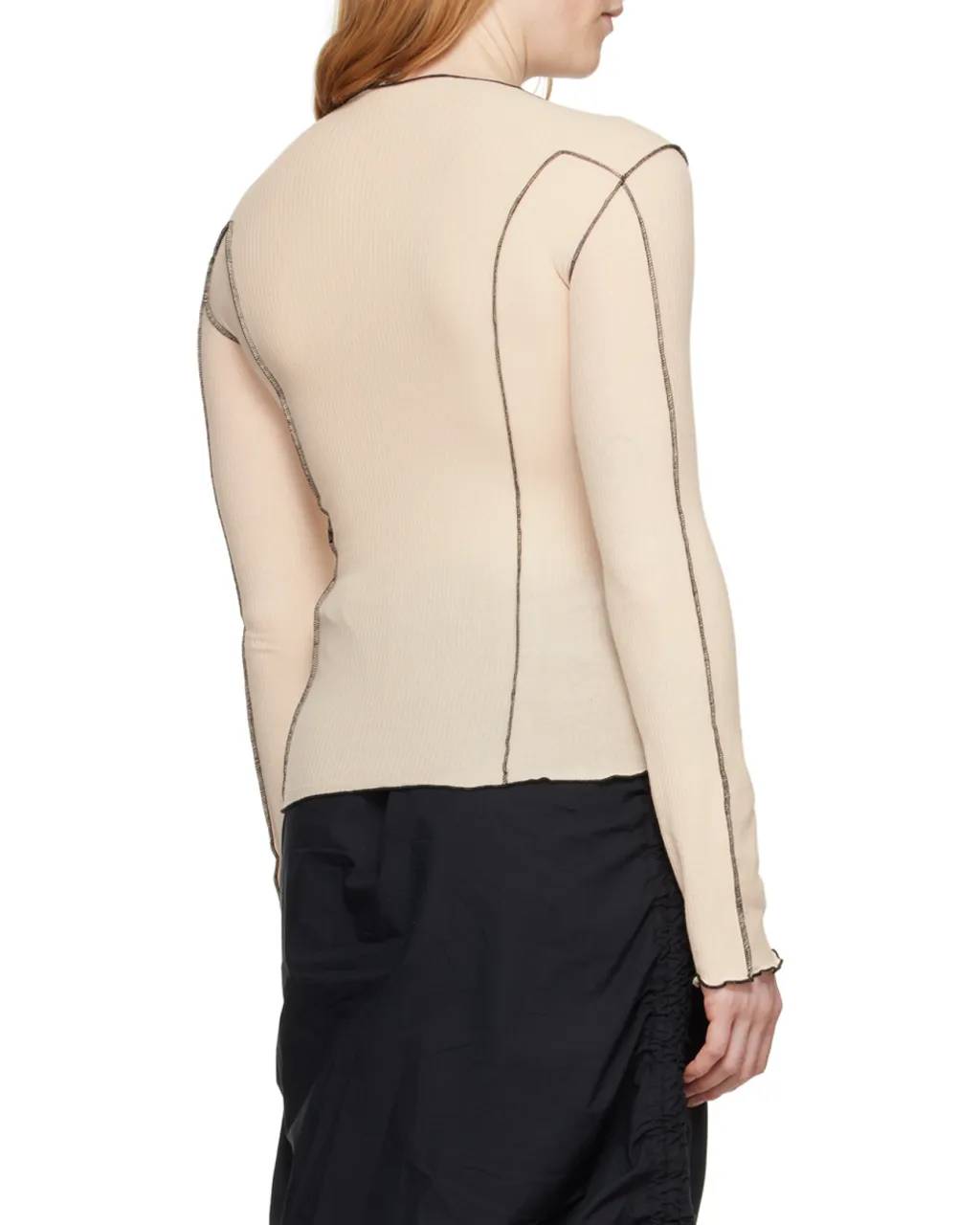 Exposed-Seams Ribbed T-Shirt