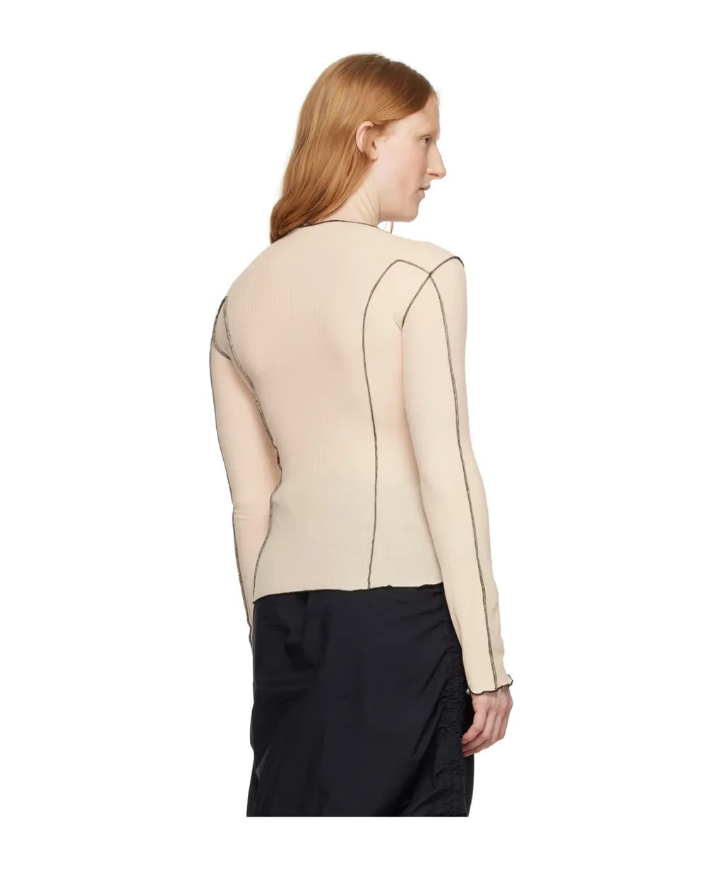 Exposed-Seams Ribbed T-Shirt