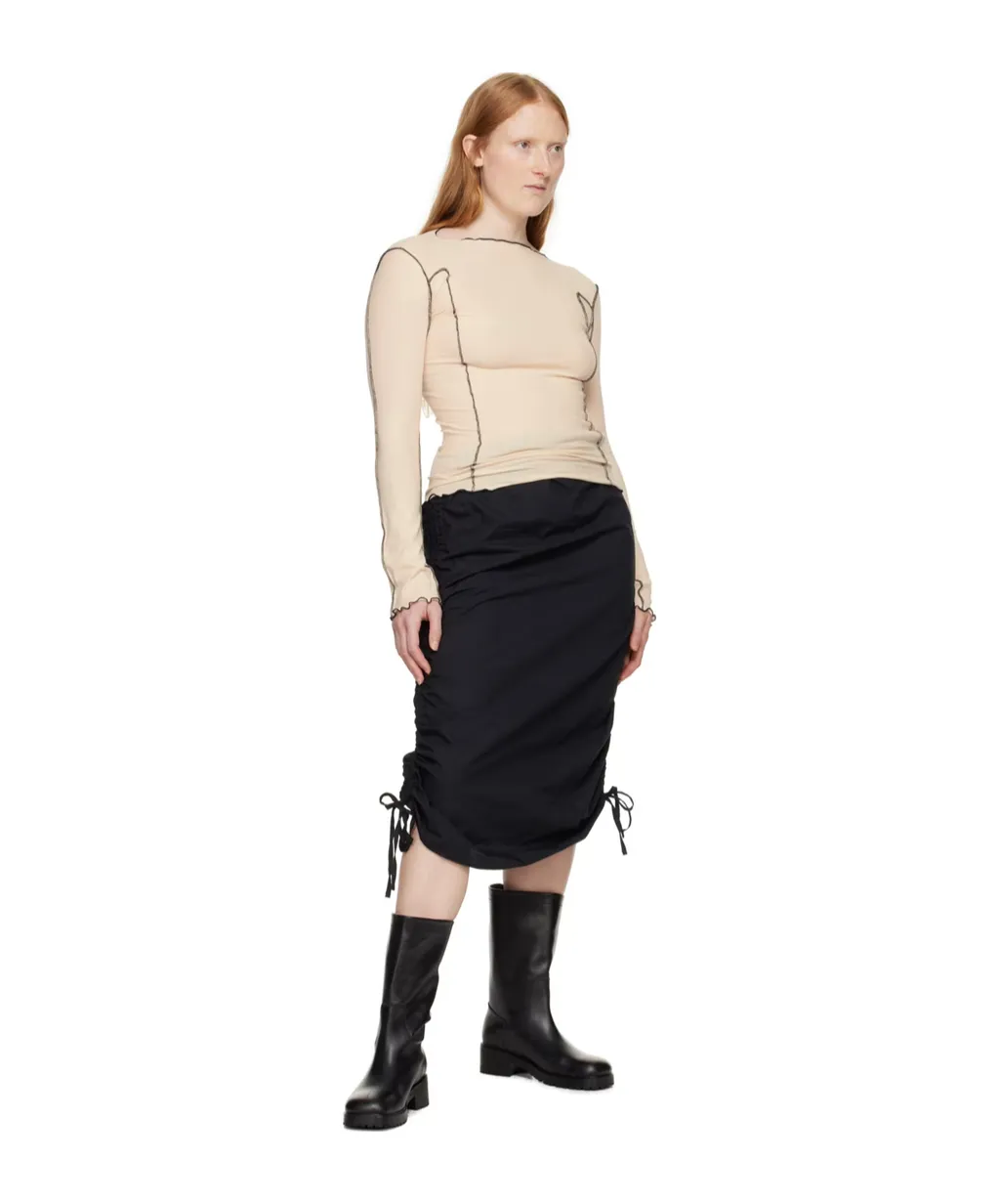 Exposed-Seams Ribbed T-Shirt