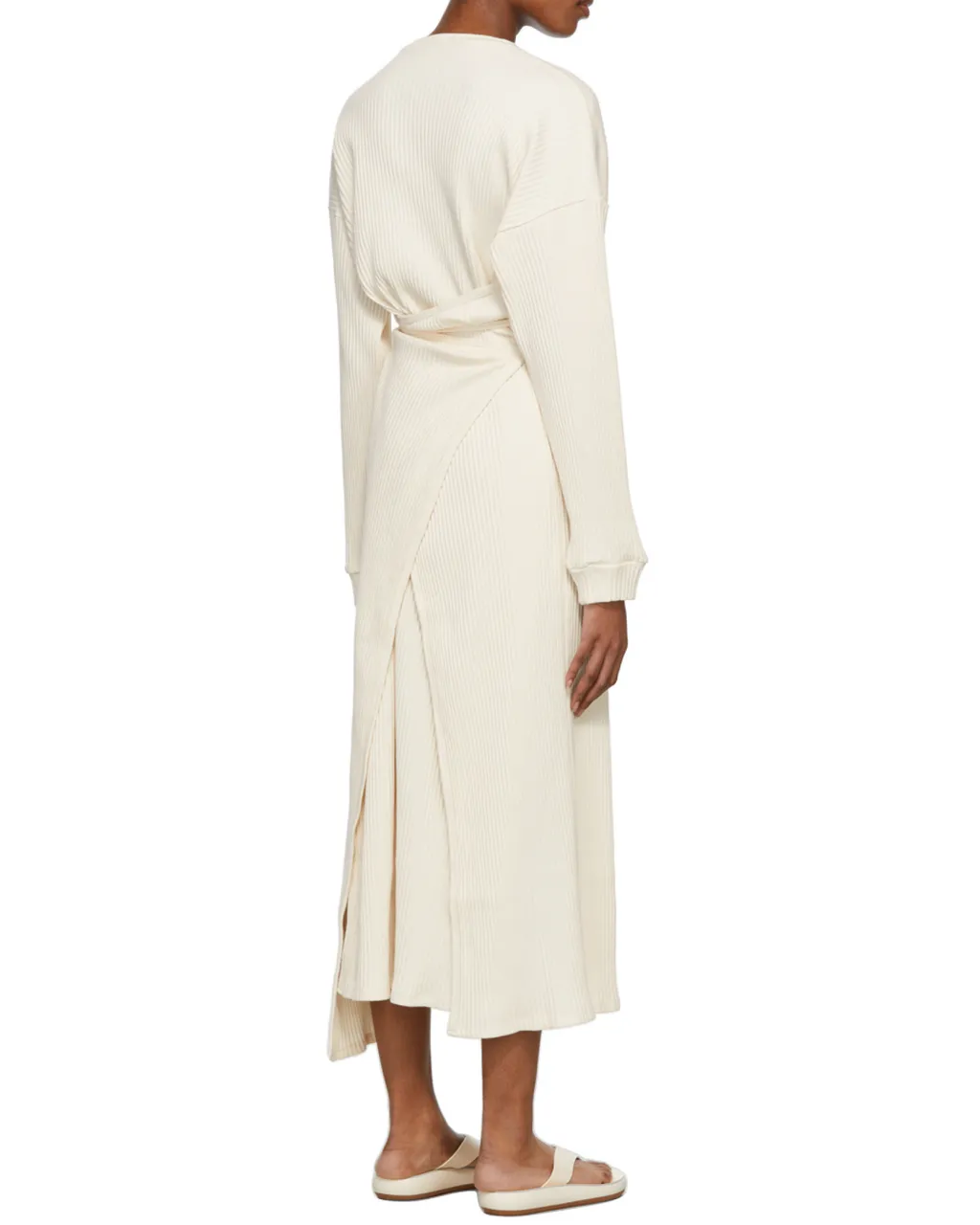Long Sleeved Ribbed Midi Dress