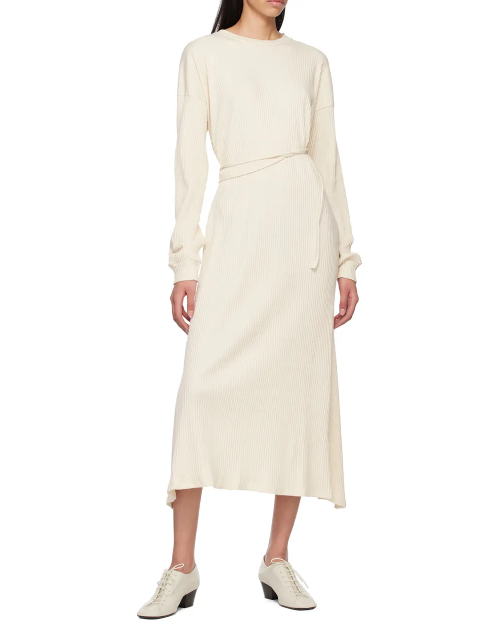Long Sleeved Ribbed Midi Dress