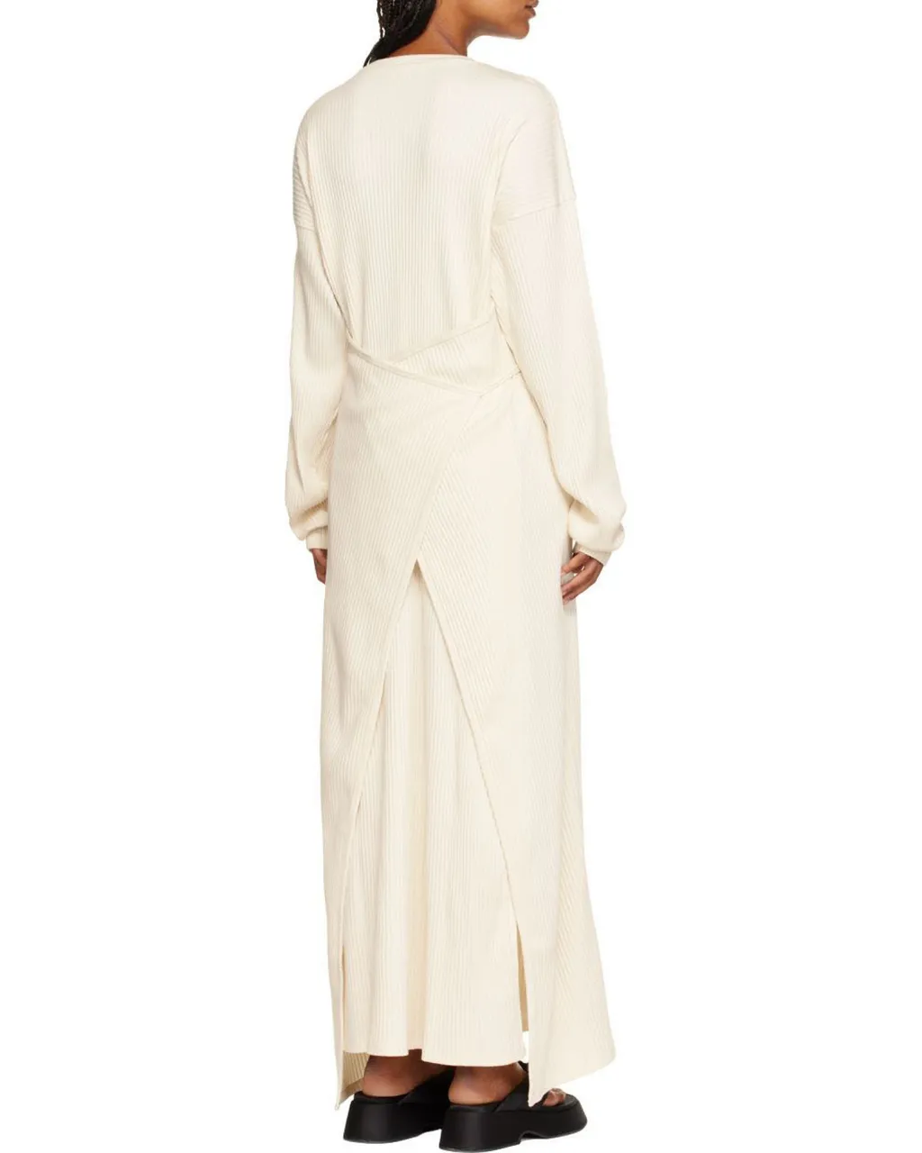 Long Sleeved Ribbed Midi Dress