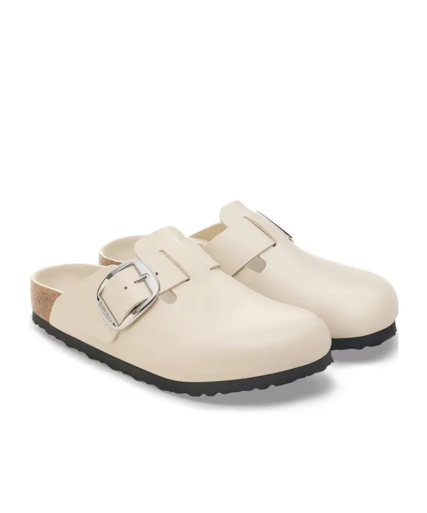 Boston Big Buckle Leather Clogs