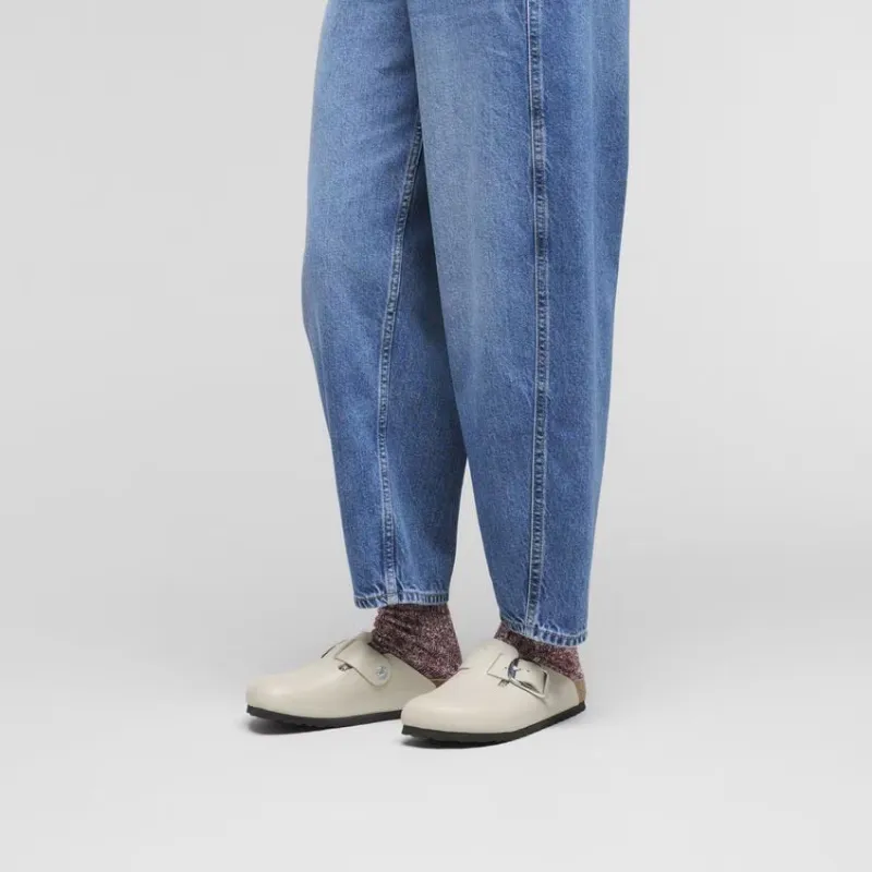 Boston Big Buckle Leather Clogs