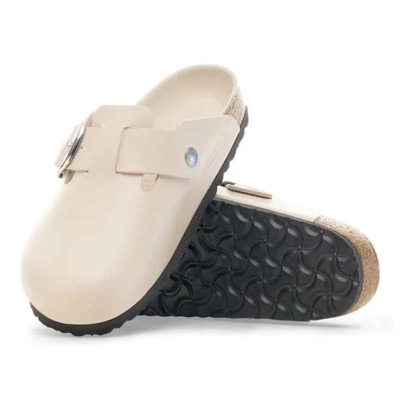 Boston Big Buckle Leather Clogs