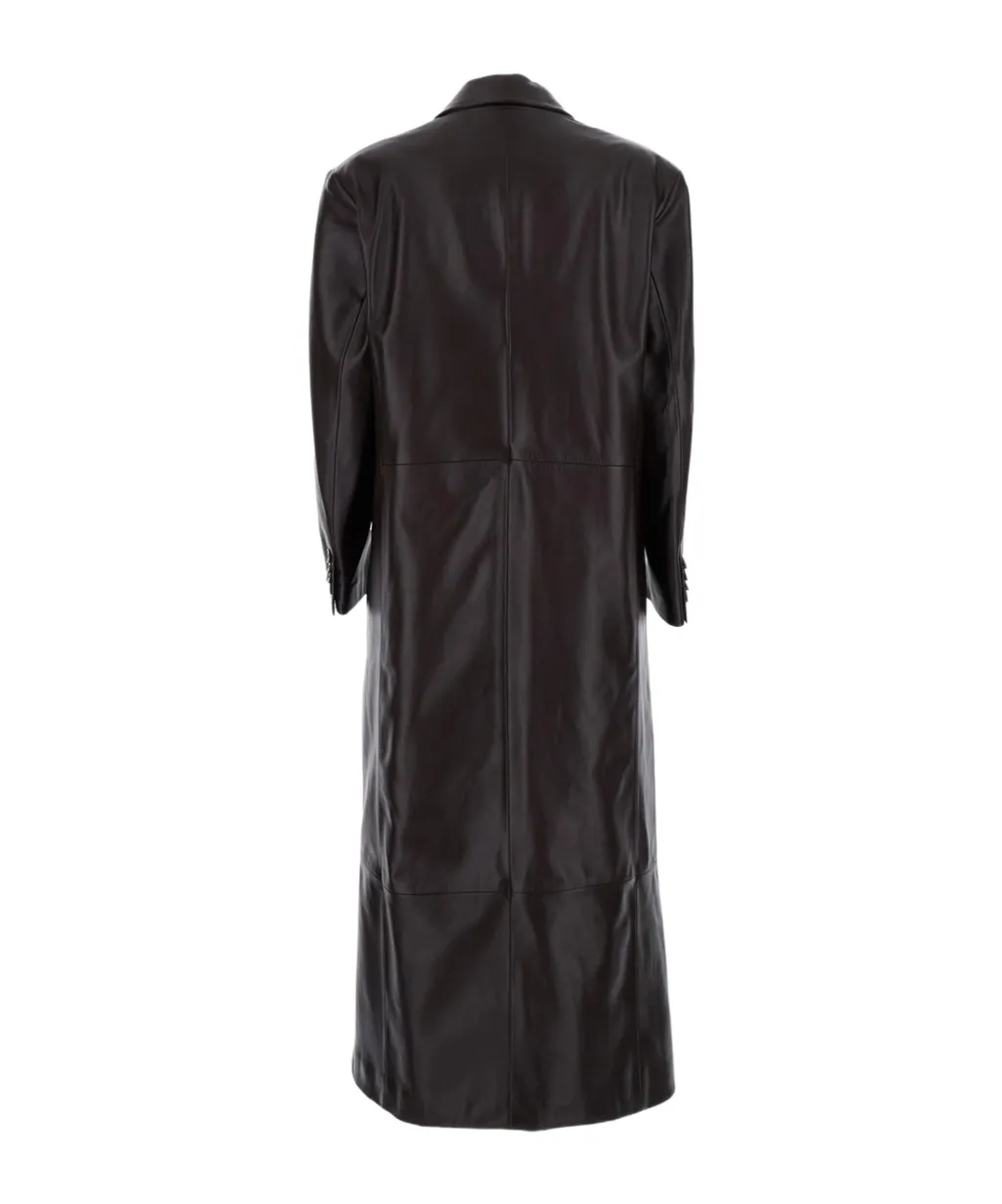 Double-Breasted Flap-Pockets Coat