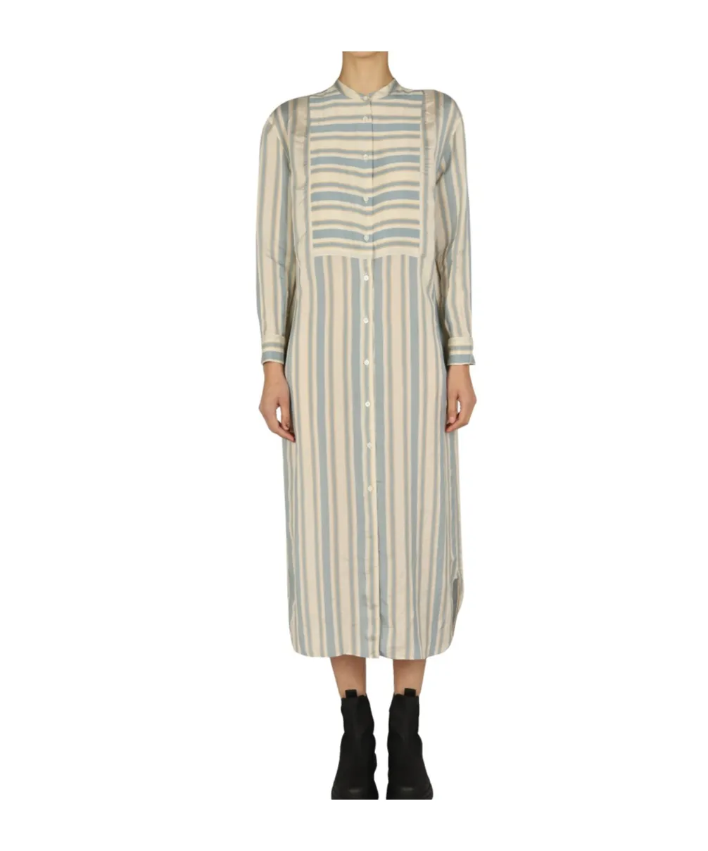 Striped Pattern Shirt Dress