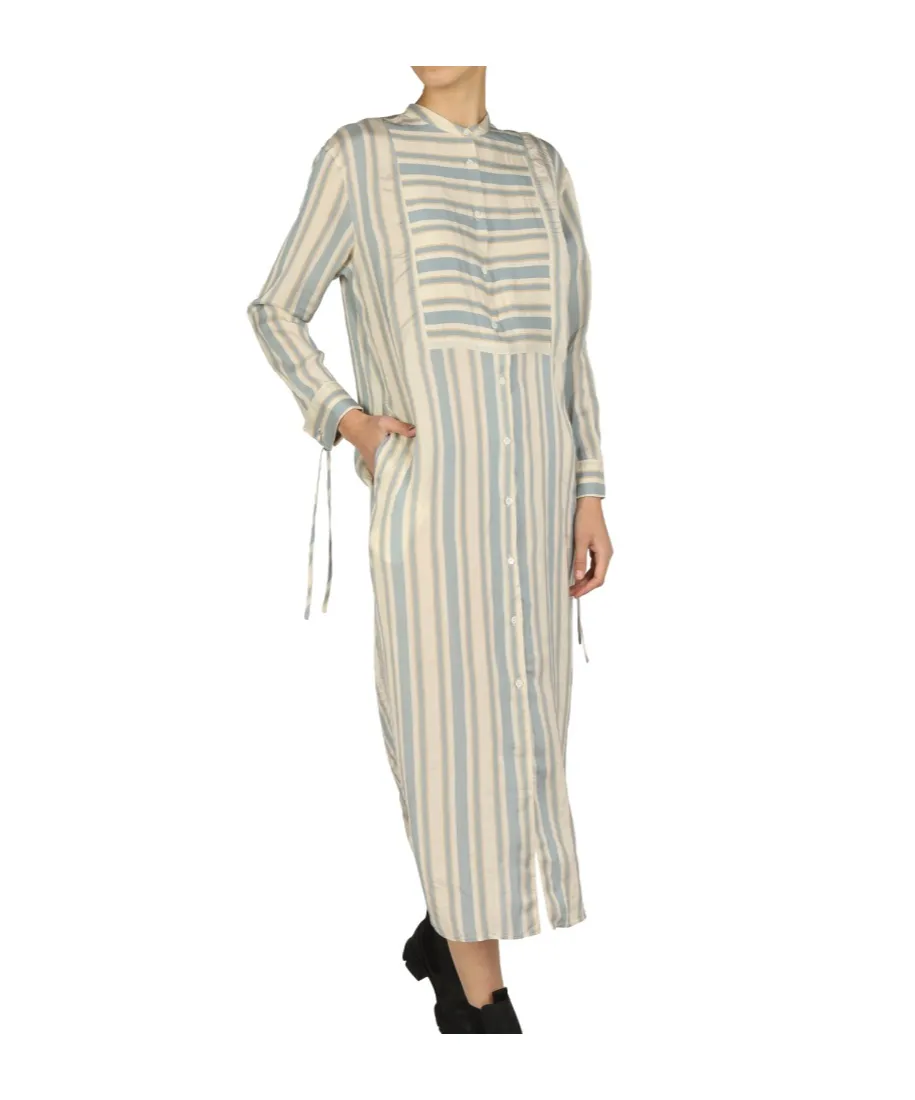 Striped Pattern Shirt Dress